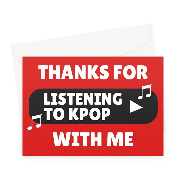Thanks for Listening to KPOP With Me Happy Anniversary Music Streaming Fan Idol Korean Greeting Card