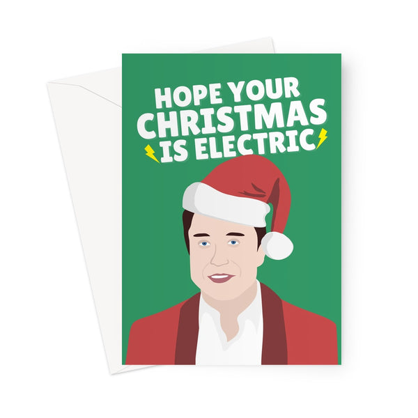 Hope Your Christmas Is Electric Funny Pun Love Fan Elon Musk Car Eco Merry Christmas Xmas Stocks  Nerd Stonks Meme Greeting Card