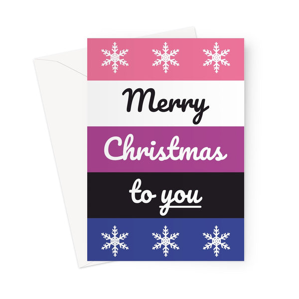 Merry Christmas to You Gender Fluid Pride Flag They/Them Love Xmas LGBTQ + Non-Binary Greeting Card