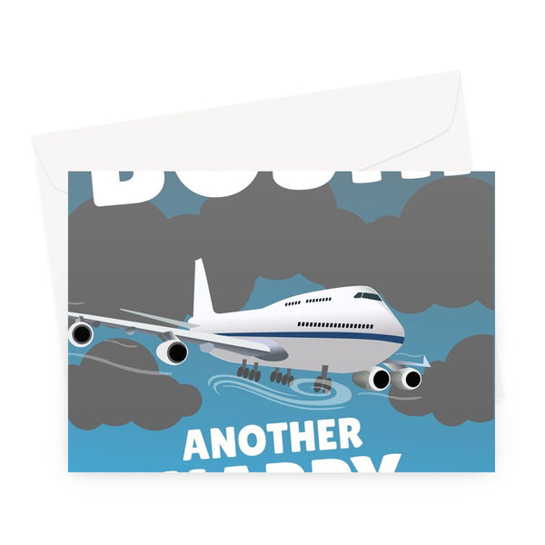 BOSH! Another Happy Birthday! Funny Big Jet TV Stream Live Planes  Weather Storm Eunice UK Greeting Card