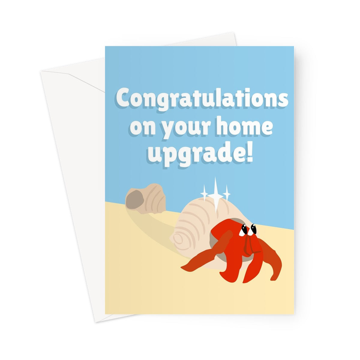 Congratulations On Your Home Upgrade! Hermit Crab Sea Beach Cute Animal Nature Shell Moving  Greeting Card