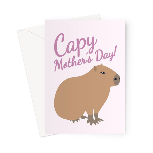 Capy Mother's Day Capybara Fan Cute Nature Animals Mum Mom Fan Greeting Card