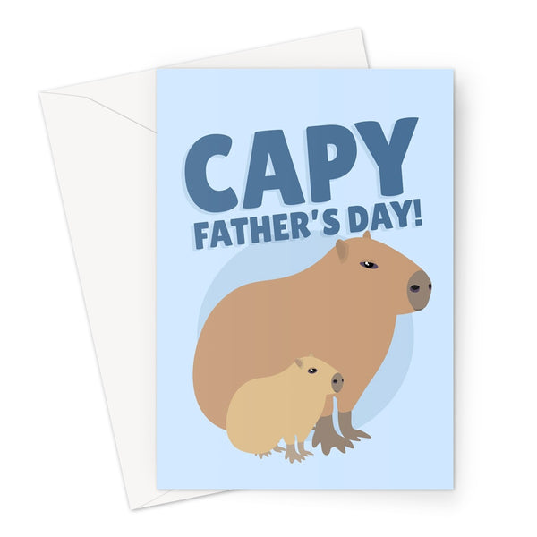 Capy Father's Day Capybara Child Cute Love Nature Animals Zoo Greeting Card