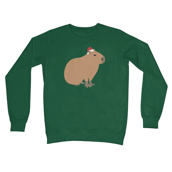 Capybara Christmas Jumper Sweater Cute Kawaii Nature Animals Capy Social Media Xmas Trend Gerbil Rodent Hamster  Crew Neck Sweatshirt