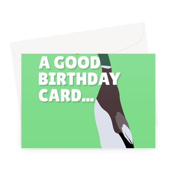 Finding You a Good Birthday Card... Was a Tall Order Funny Long Boi Duck Meme Pun Greeting Card
