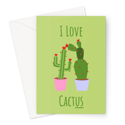 I Love Cactus (us) Punny Valentine's Day Nature Succulent Succulents Plants Love Fan Green Love You Boyfriend Girlfriend Wife Husband Partner Greeting Card