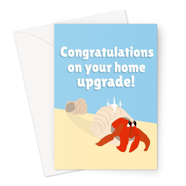 Congratulations On Your Home Upgrade! Hermit Crab Sea Beach Cute Animal Nature Shell Moving  Greeting Card