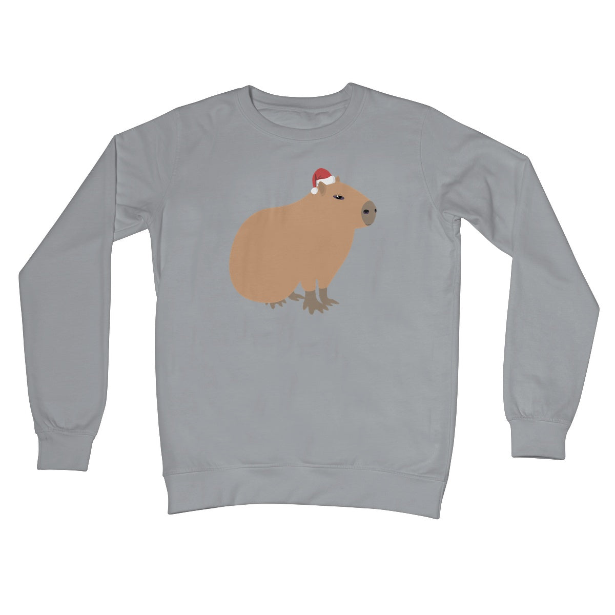 Capybara Christmas Jumper Sweater Cute Kawaii Nature Animals Capy Social Media Xmas Trend Gerbil Rodent Hamster  Crew Neck Sweatshirt