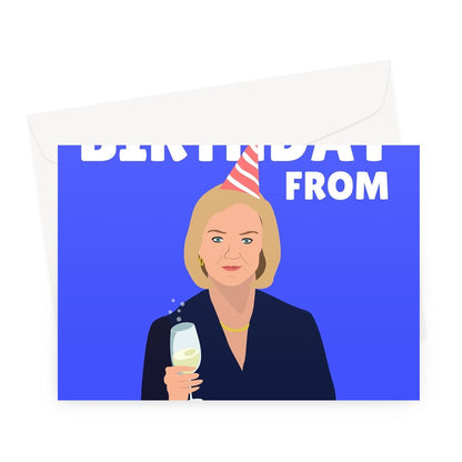 Happy Birthday From Fiz Truss Prime Minister Funny Pun Politics Liz Truss Boris Greeting Card