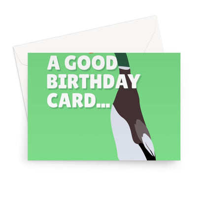 Finding You a Good Birthday Card... Was a Tall Order Funny Long Boi Duck Meme Pun Greeting Card