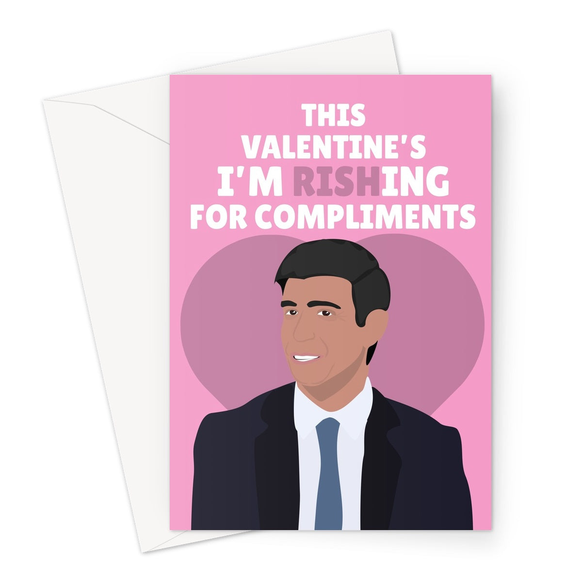 This Valentine's I'm Rishing For Compliments Funny Love Politics Tory Rishi Sunak Fishing Couples Greeting Card