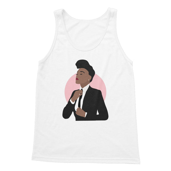 Janelle Monae International Women's Day Icon Small Left Breast Softstyle Tank Top