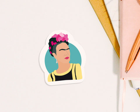 Frida Kahlo Waterproof Sticker Vinyl Kisscut 3x4” Gift Birthday Video Game Fan Funny Feminist Skateboard Laptop Notebook Icon Minimalist
