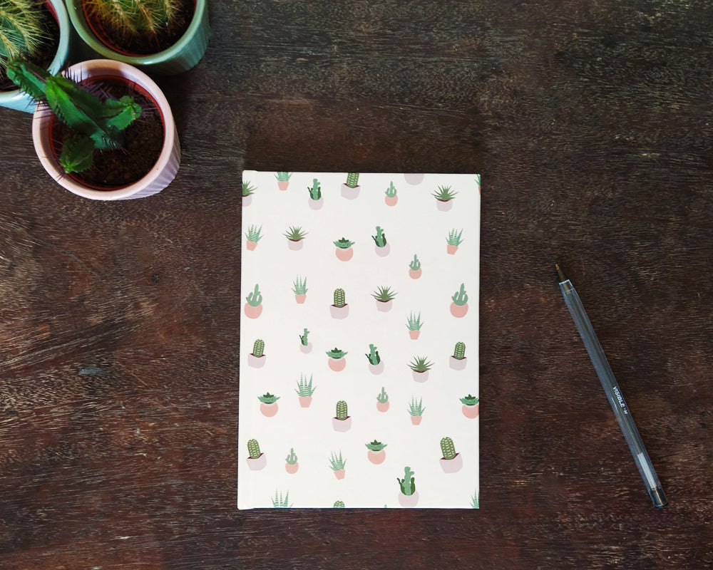 Succulents Hardcover Journals Notebook Blank / Ruled / Grid Cactus Plants Cute Fan Love Birthday Anniversary Gift Garden Nature Succulent